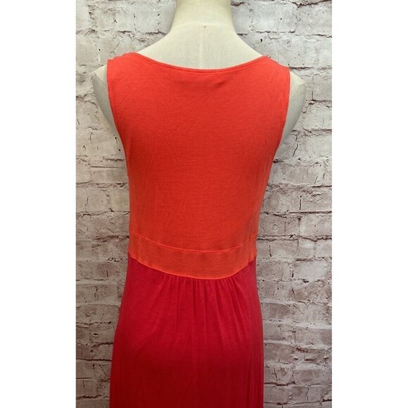 Boden Maxi Dress Womens 6 Sequin Beads Knit Ruched Sleeveless Stretch Pink Coral - Picture 4 of 5